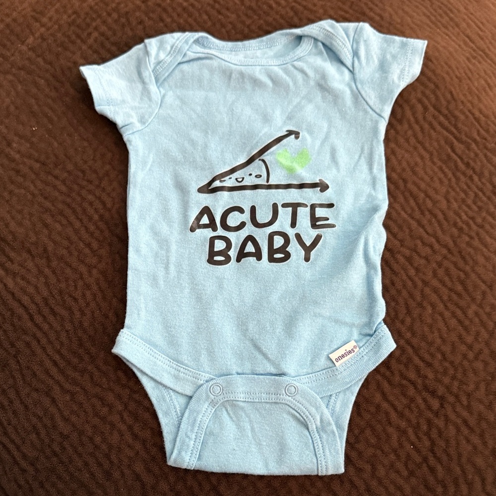Gerber Light Blue "Acute Baby" Graphic One-Piece